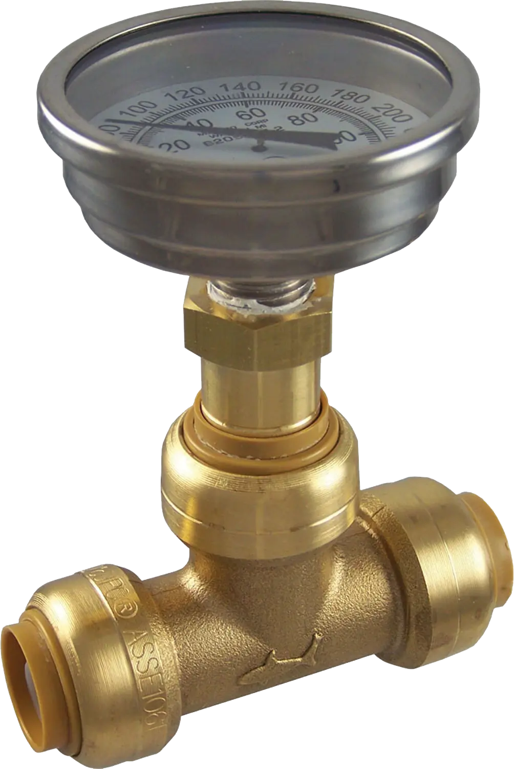 1" Sharkbite® Temperature Gauge with 1" Tee