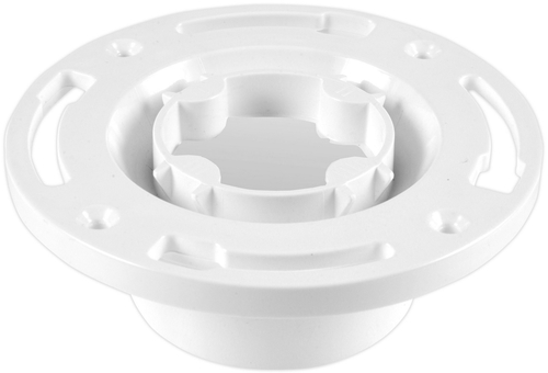 PVC DWV Closet Flange Plastic Ring With Knockout, Inside 4" X 3" Hub