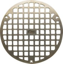 J.R. Smith Round Grate, Nickel Bronze 7-37/64" OD, 3 Screws, 6-1/16" Distance Between Screws