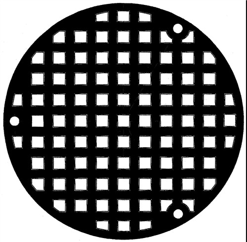 Wade Round Grate, Nickel Bronze 6-7/16" OD, 3 Screws, 5" Distance Between Screws