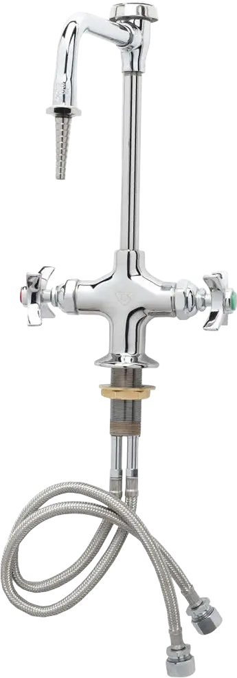 T&S Brass Lab Mixing Faucet, Rigid Vac. Breaker Nozzle, Serrated Tip