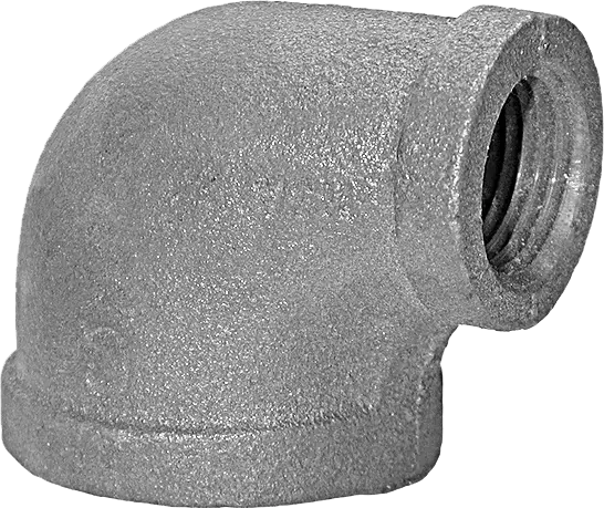 2" x 1/2" Black Malleable Reducing 90° Elbow