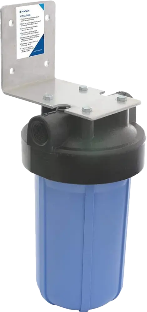 American Plumber® W10-PR Heavy Duty Blue Filter Housing With 1" Inlet/Outlet And Bracket Less Wrench
