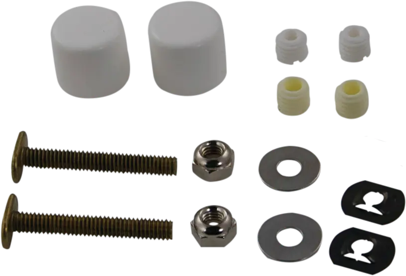 Bolt Caps with Adapters & 5/16" Brass Closet Bolts, Nuts, & Washers