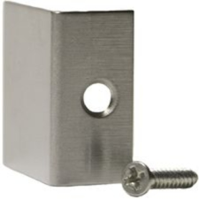 Door Edge Protector with Double Sided Adhesive Tape & Screw 1"x1"x1/2", Satin Chrome Finish