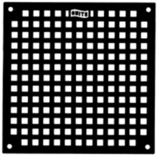 J.R. Smith Square Grate, Nickel Bronze 7-7/16" OD, 4 Screws, 6-3/4" Distance Between Screws