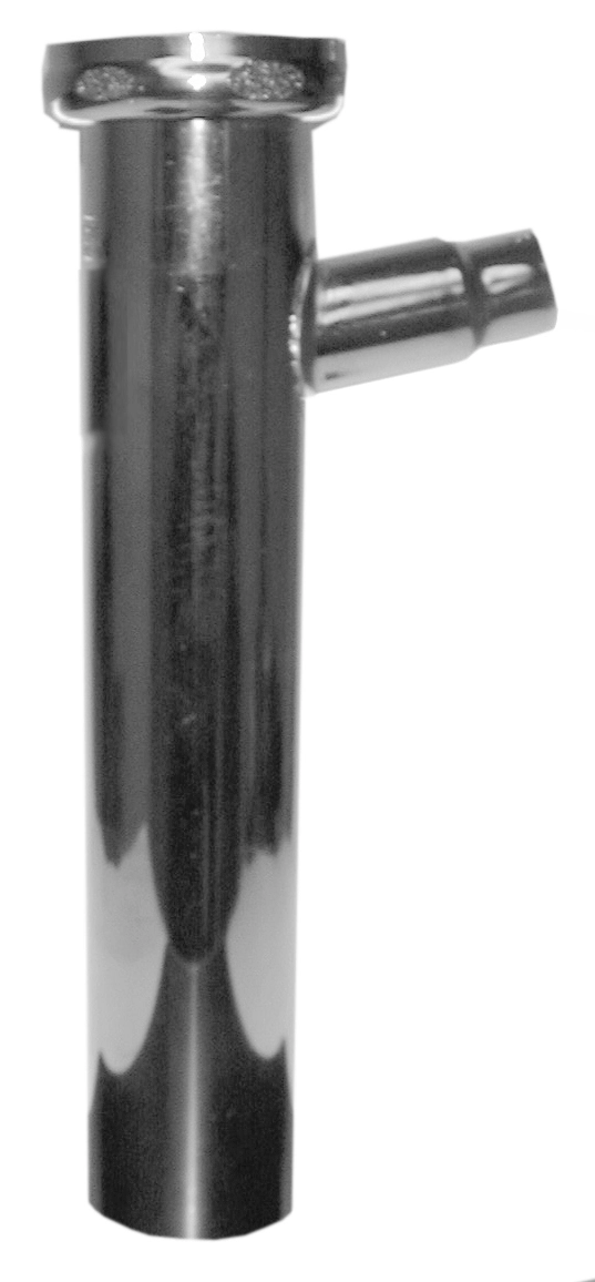 Hiway Branch Tailpiece 1-1/2" X 8" With Captured Nut, 17 Gauge, Chrome