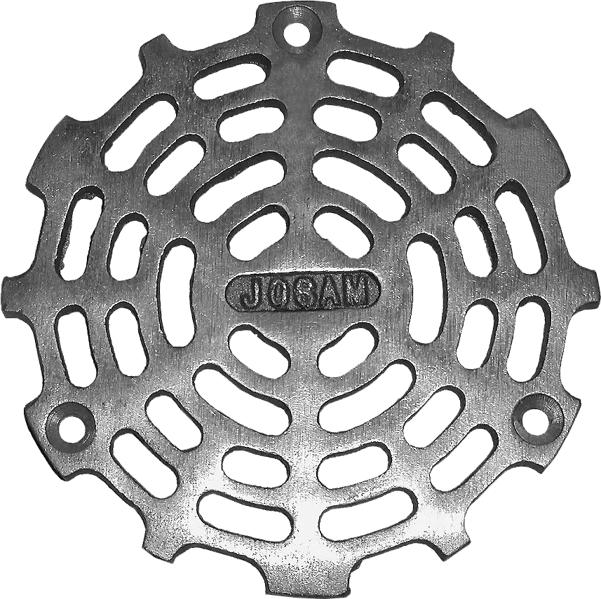 Josam Round Grate, Nickel Bronze 4-5/8" OD, 3 Screws, 3-5/8" Distance Between Screws