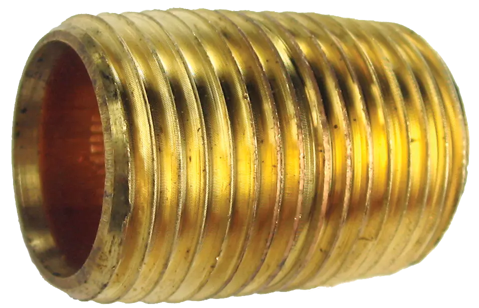 3/8" x Close Rough Brass Nipple