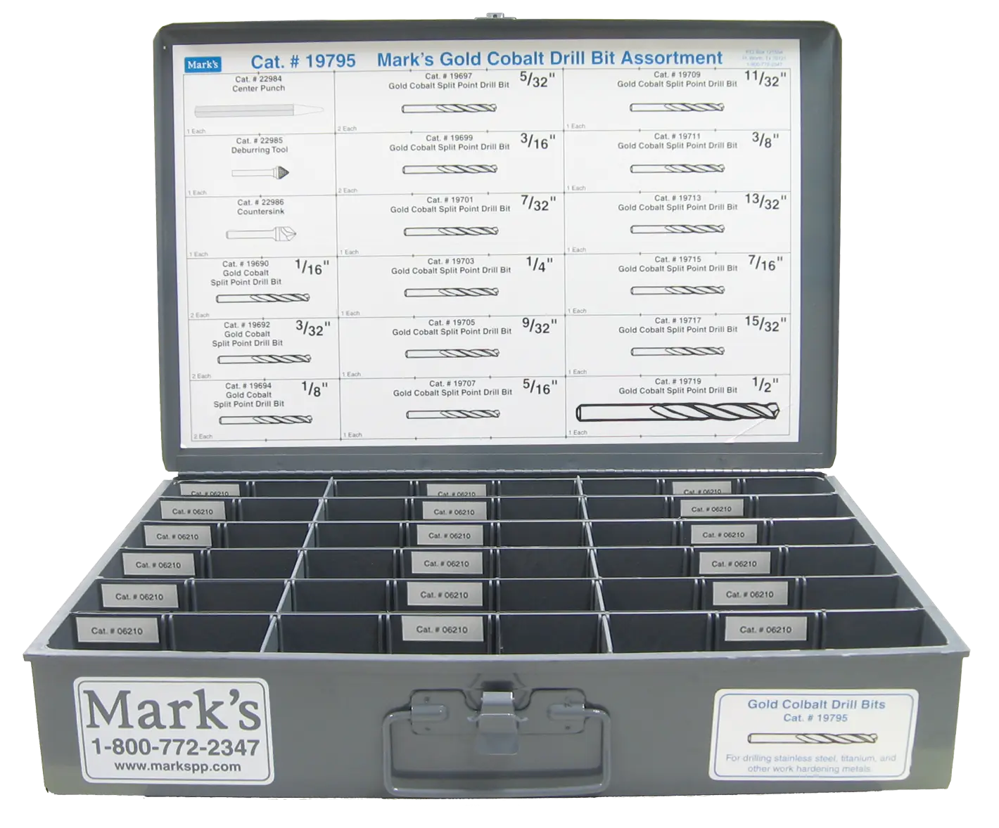 Gold Cobalt Drill Bit Assortment