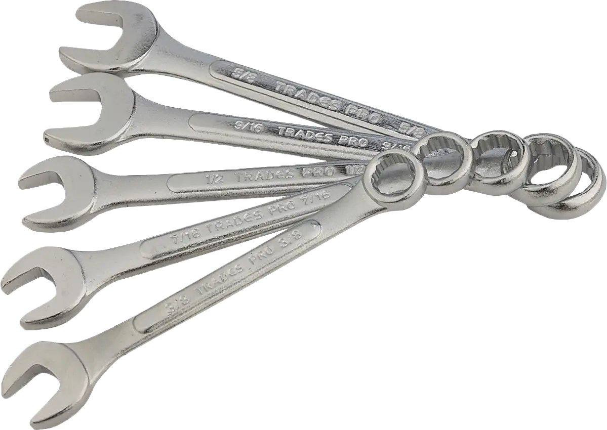 Alltrade Standard 12-Point Combination Wrench Set, 5-piece, Set Includes: 3/8", 7/16", 1/2", 9/16" & 5/8"