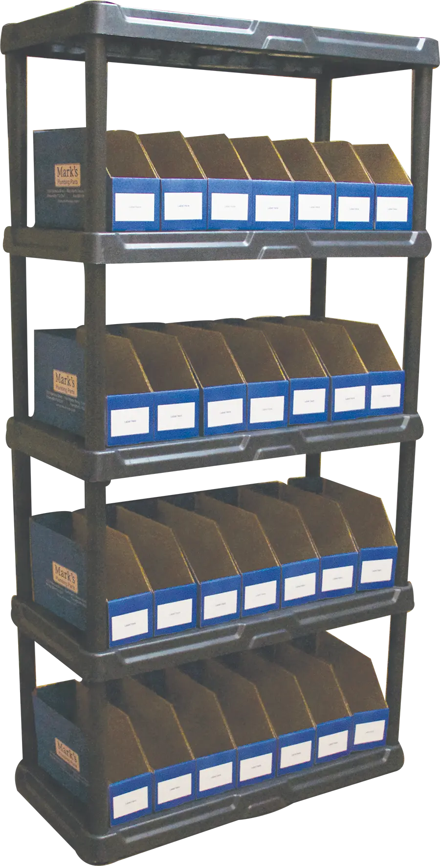 Black 5 Tier Ventilated Shelf Unit