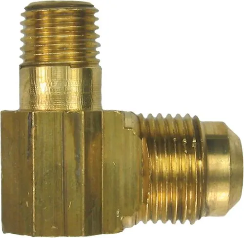 Flare x Male Iron Pipe Elbow, 1/4" OD Tubing Size, 3/8" MPT, Heavy Pattern