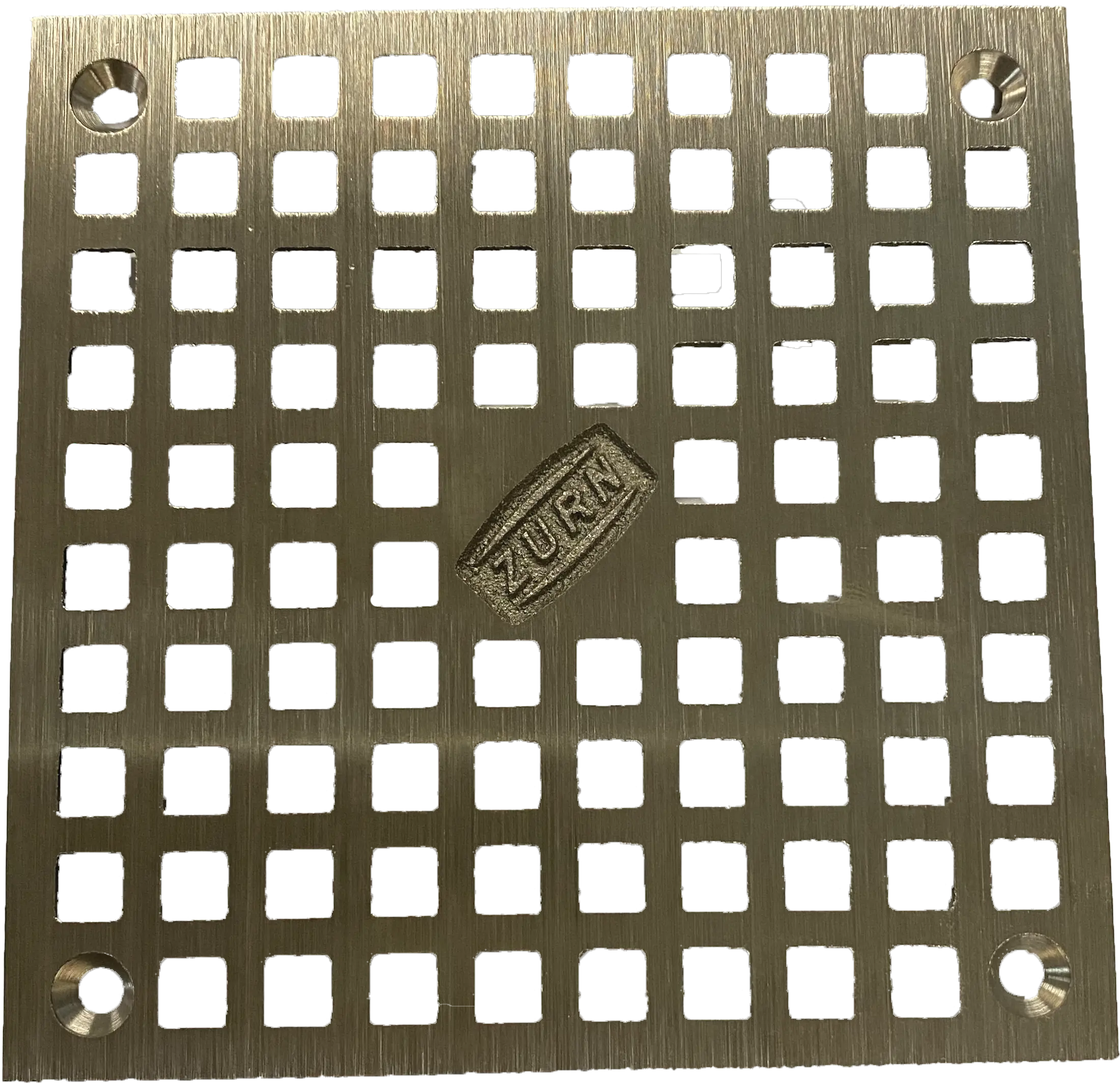 Zurn Square Grate, Nickel Bronze 4-5/8" OD, 4 Screws, 3-7/8" Distance Between Screws