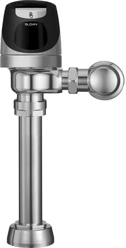 Sloan Solar Powered Flushometer 1.28 GPF, Polished Chrome Finish, Single Flush, Electrical Override