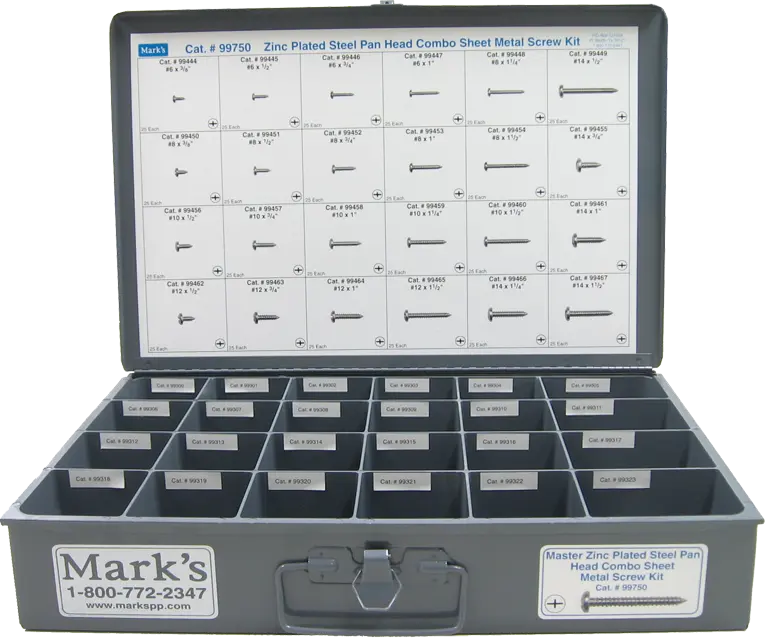Sheet Metal Screw Assortment, Zinc-Plated, Combo Pan Head