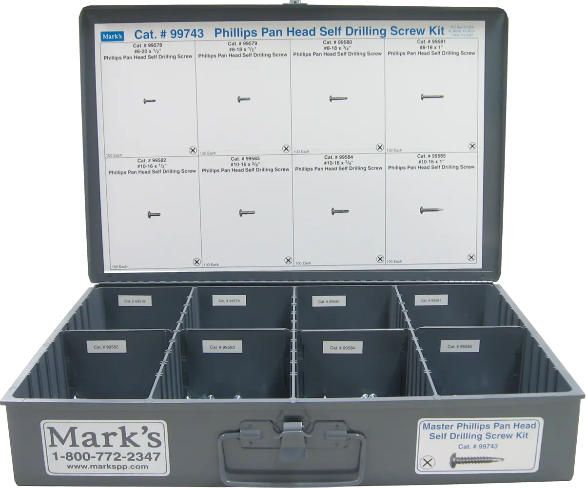 Phillips Pan Head Self-Drilling Screw Assortment