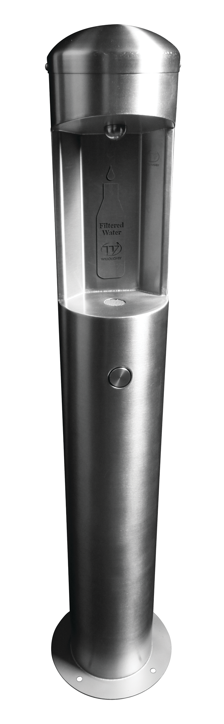 Willoughby Outdoor Bottle Filler Recessed Push Button 304 Stainless Steel Body For Standard Use Shut Off