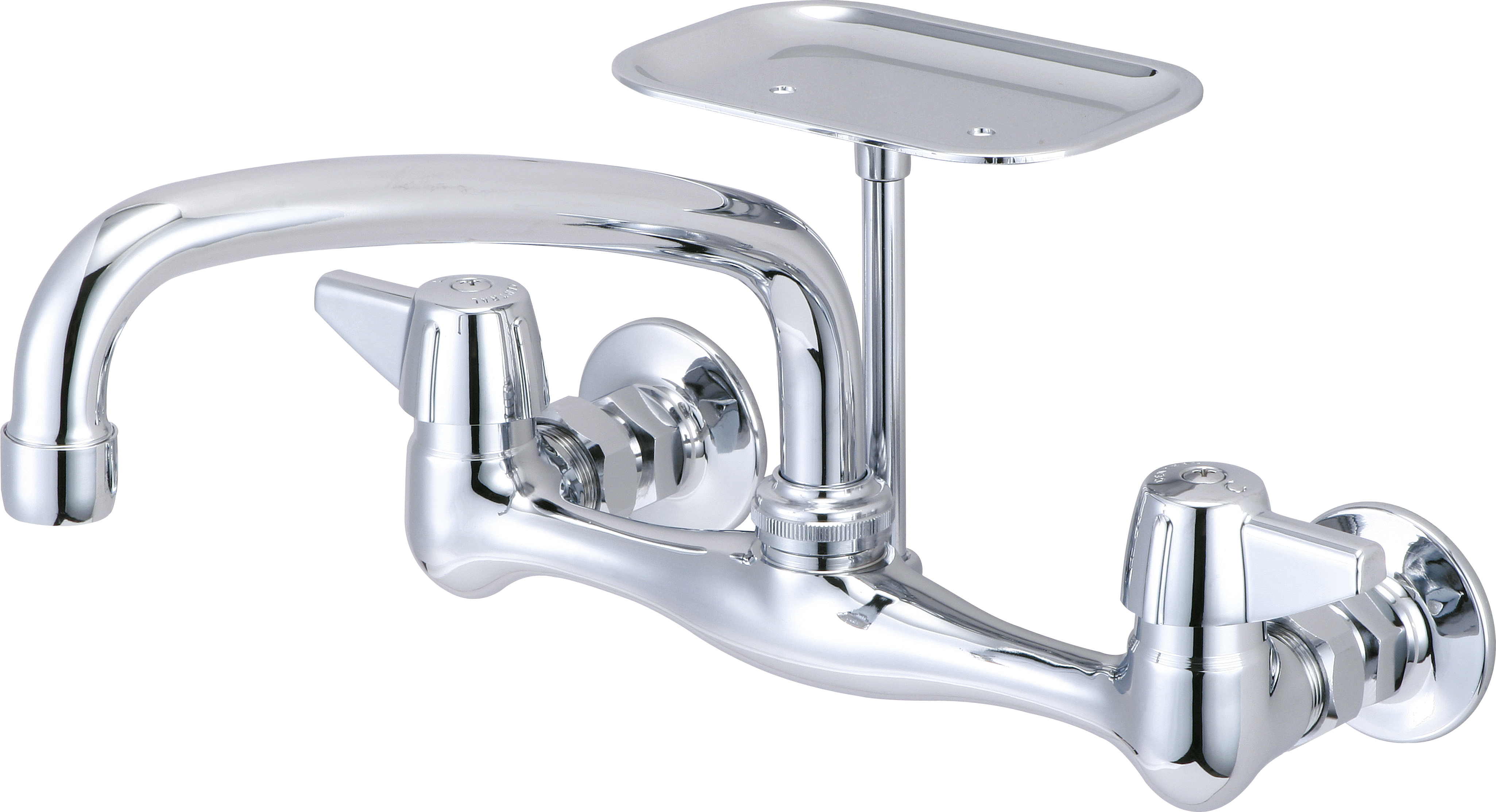 Central Brass Wall Mount Sink Faucet With 8 Spout Soap Dish